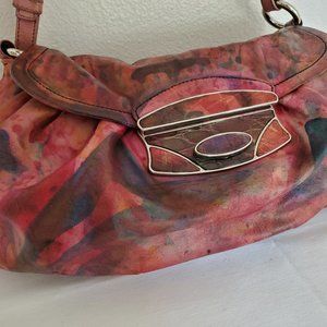 PRADA small leather purse shoulder bag crocodile alligator pink red blue purple